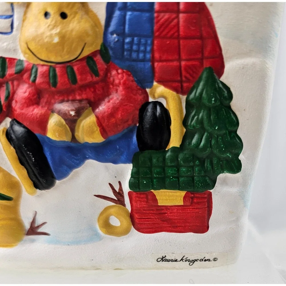 Laurie Korsgaden Christmas Moose Planter Vase Holiday‎ Decor Cute